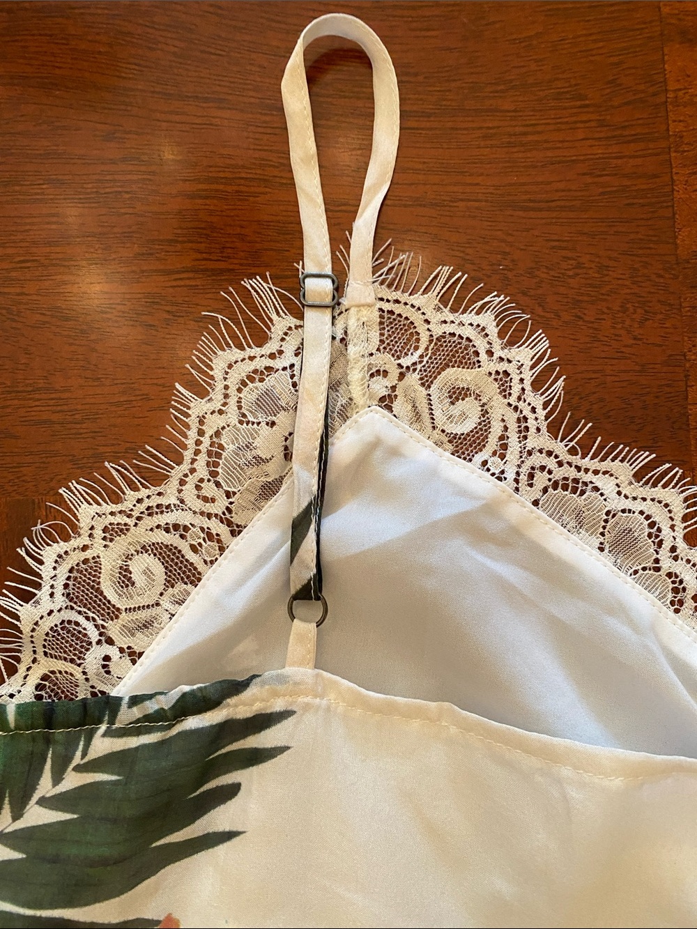 AS by DF Paradise Floral White Lace-Trim Silk Cami Size Small - Picture 15 of 15